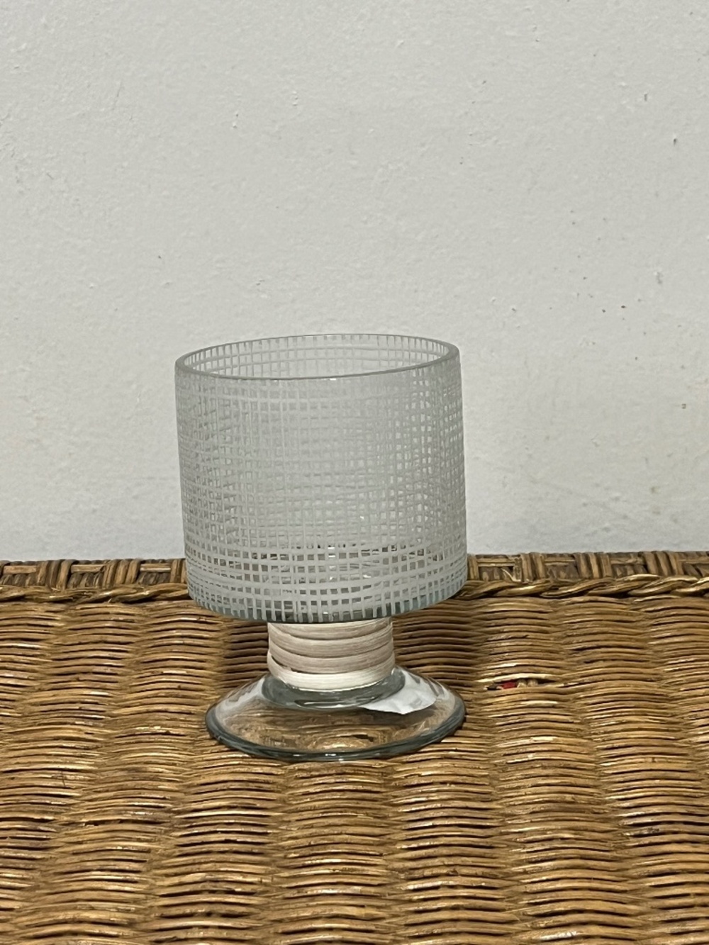 Pottery Barn Marin Etched Glass Hurricane Candle Holder